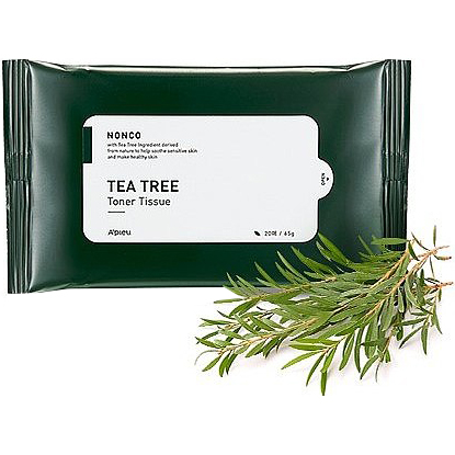 Влажные салфетки для лица с эфирным маслом чайного дерева для проблемной кожи, 20 шт 