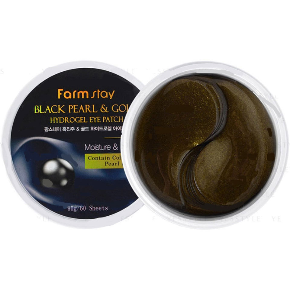 FarmStay Black Pearl & Gold Гидрогелевые патчи для глаз, 90 гр (60 шт) 